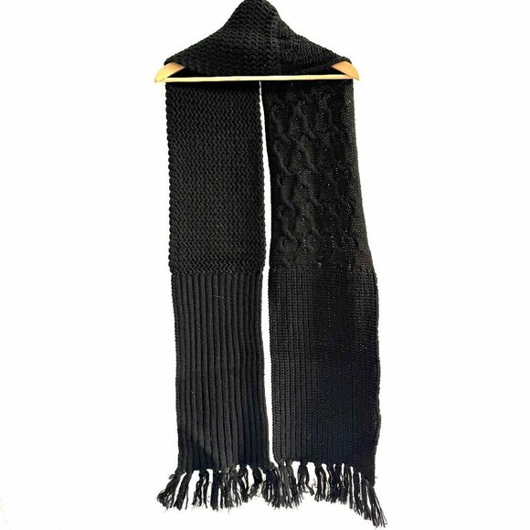 Rogue Other - Rogue Wool Blend Black Knit Scarf